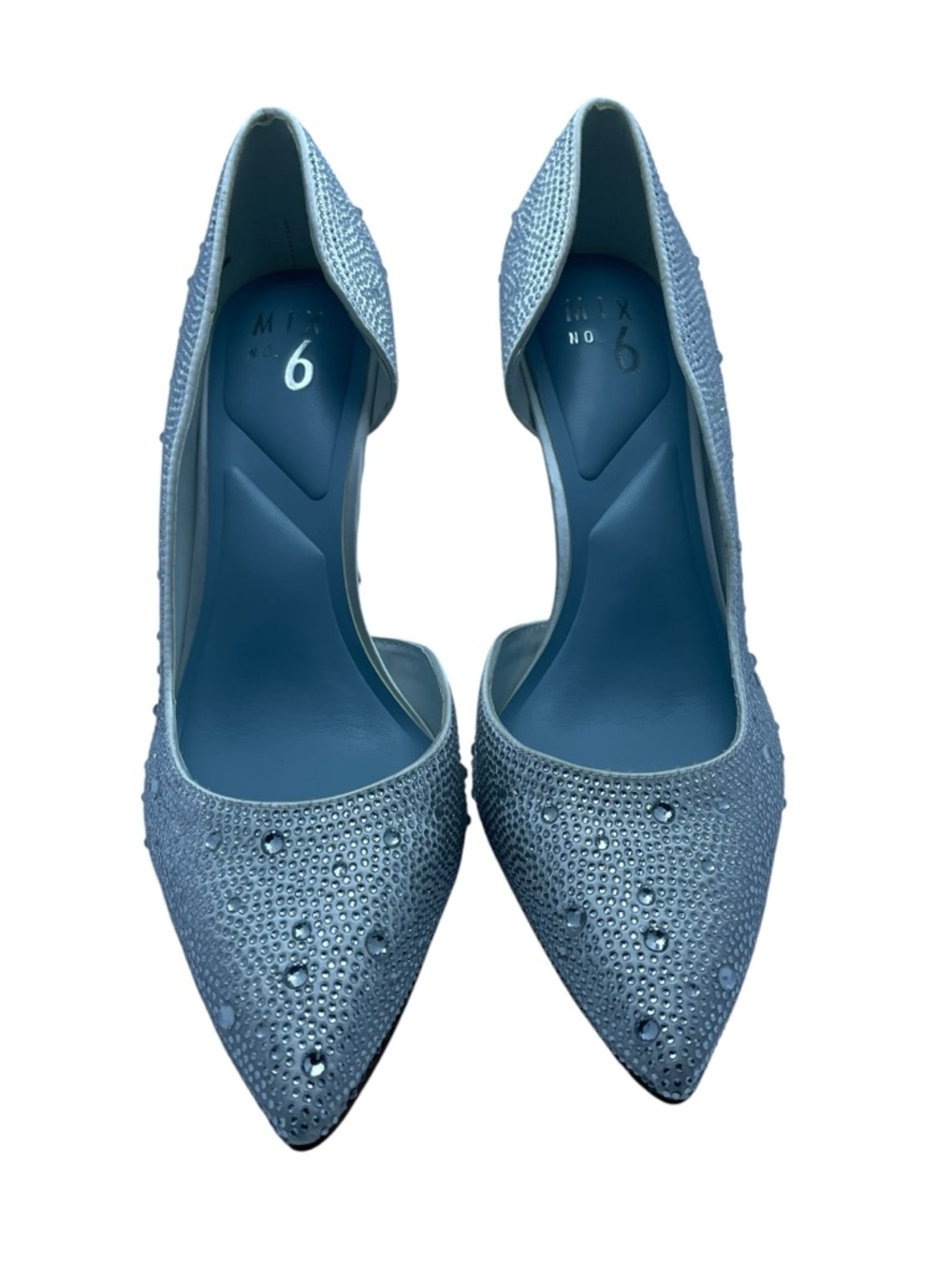 Mix No. 6 Powder Blue Crystal Pointed-Toe Pumps